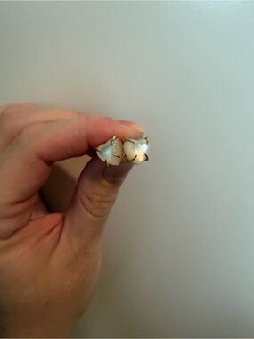 Jane Win Gold Vermeil Mother of Pearl Heart Stud